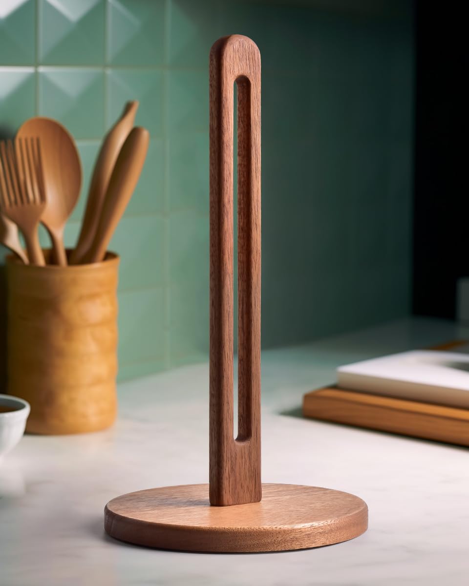 KitchLife Acacia base shows stability for jumbo rolls