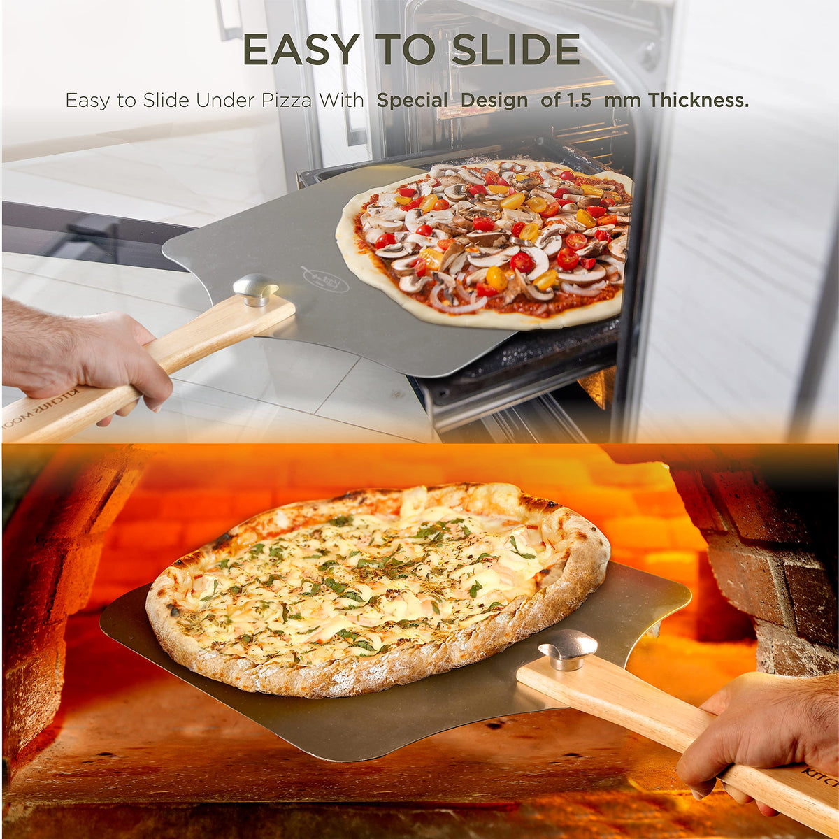 KITCHUS MOON thin aluminum surface gliding under dough.
