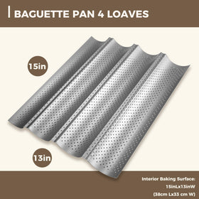 KITESSENSU baguette pan promotes even bake through airflow perforations