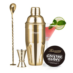 KITESSENSU cocktail shaker set in gold, 25 oz, ideal for entertaining at home
