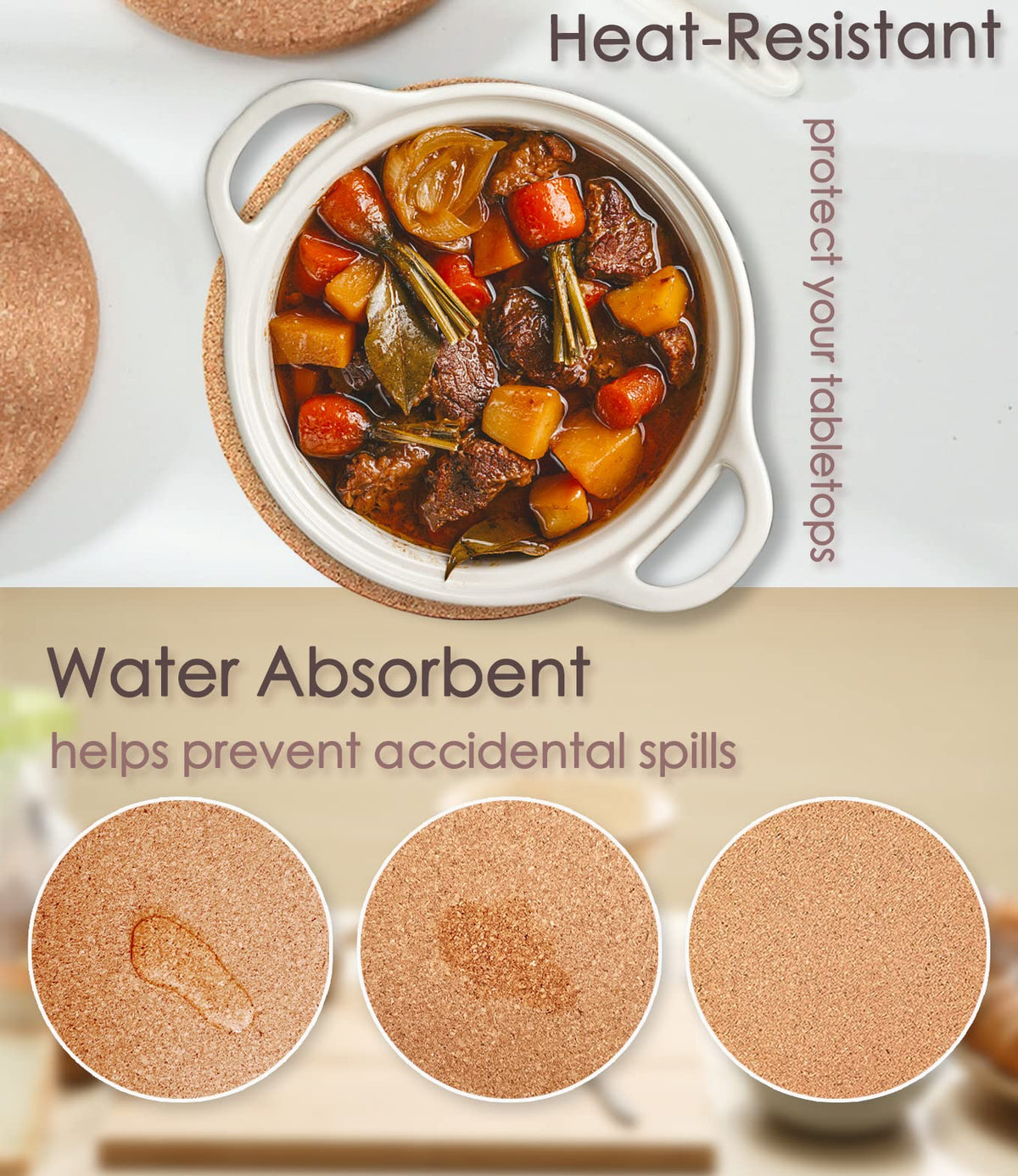 KITLAB versatile cork trivets for crafts, wall decor, or kitchen use.