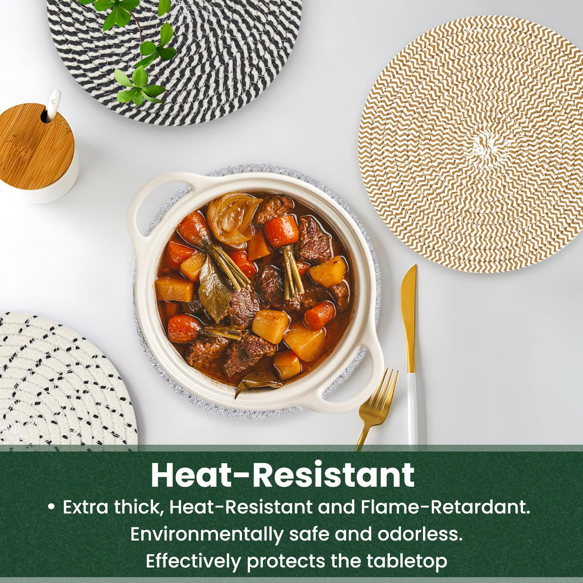 KITLAB round trivet protects countertops and adds farmhouse decor