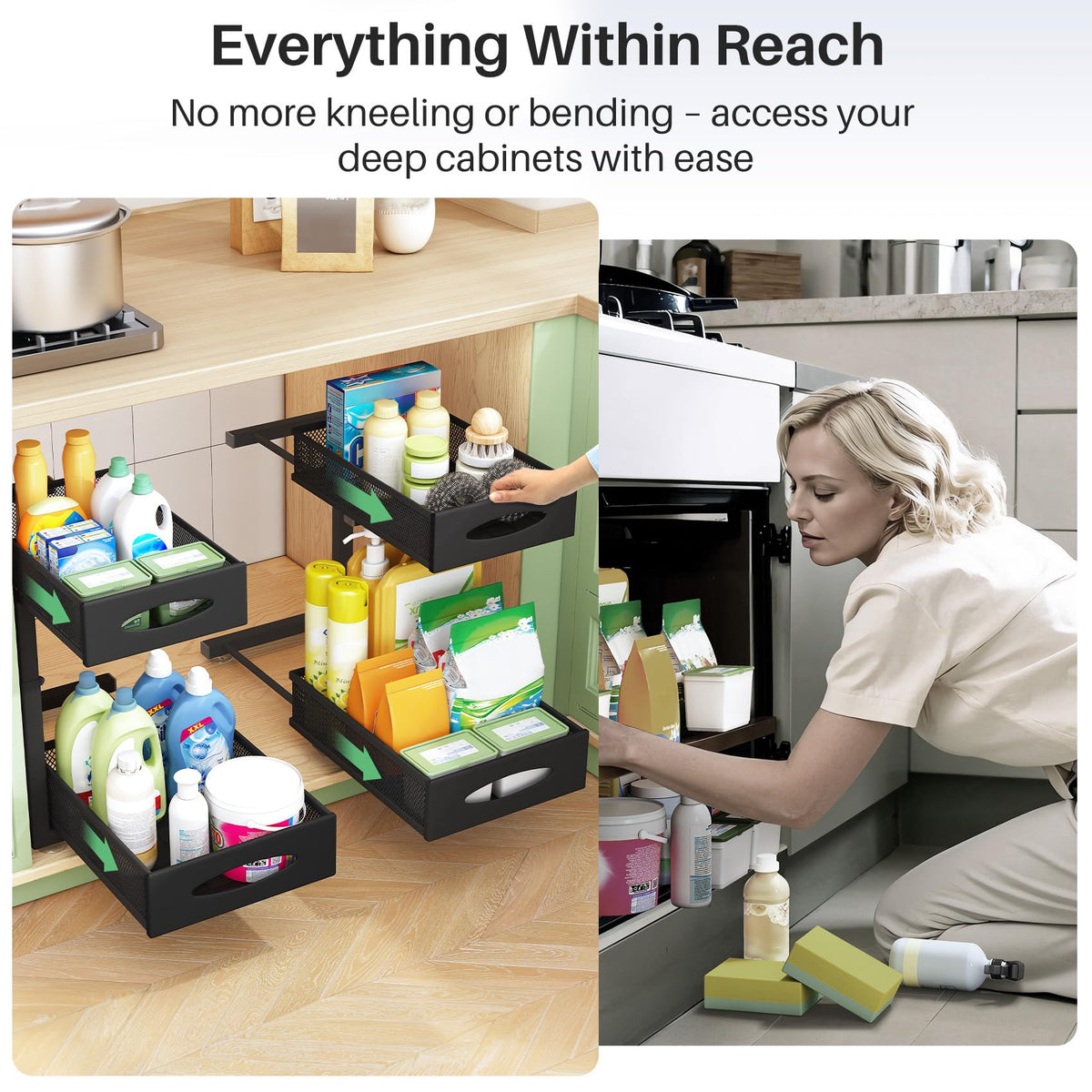 Kitstorack mesh drawers prevent water buildup and simplify cleaning