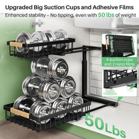 Kitstorack heavy-load stability with suction cups prevents wobble.