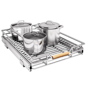 Kitstorack pull-out cabinet organizer provides easy cookware access