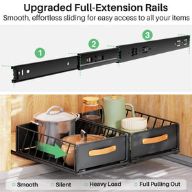 Kitstorack three-stage full-extension slides for quiet use
