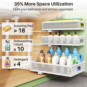 Kitstorack thicker steel frame provides durable cabinet storage.