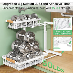 Kitstorack under-sink organizer thick steel frame for durability