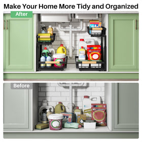 Kitstorack ideal for kitchen, bathroom, pantry, and closet organization.