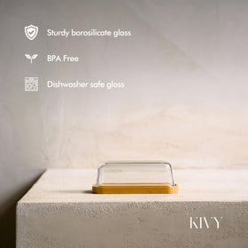 KIVY butter dish keeps butter in place for clean slicing.