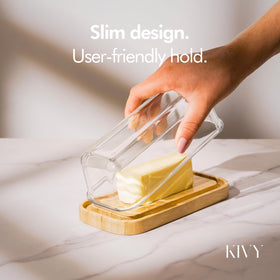 KIVY compact butter tray fits neatly on countertops