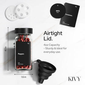 KIVY square design spice containers save drawer space and keep spices accessible