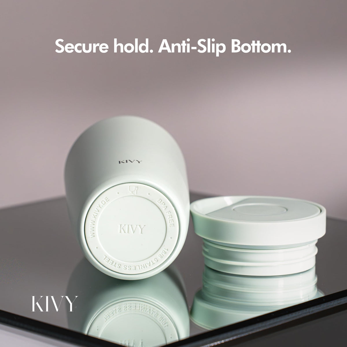 KIVY stainless steel cup offers durable, everyday use.