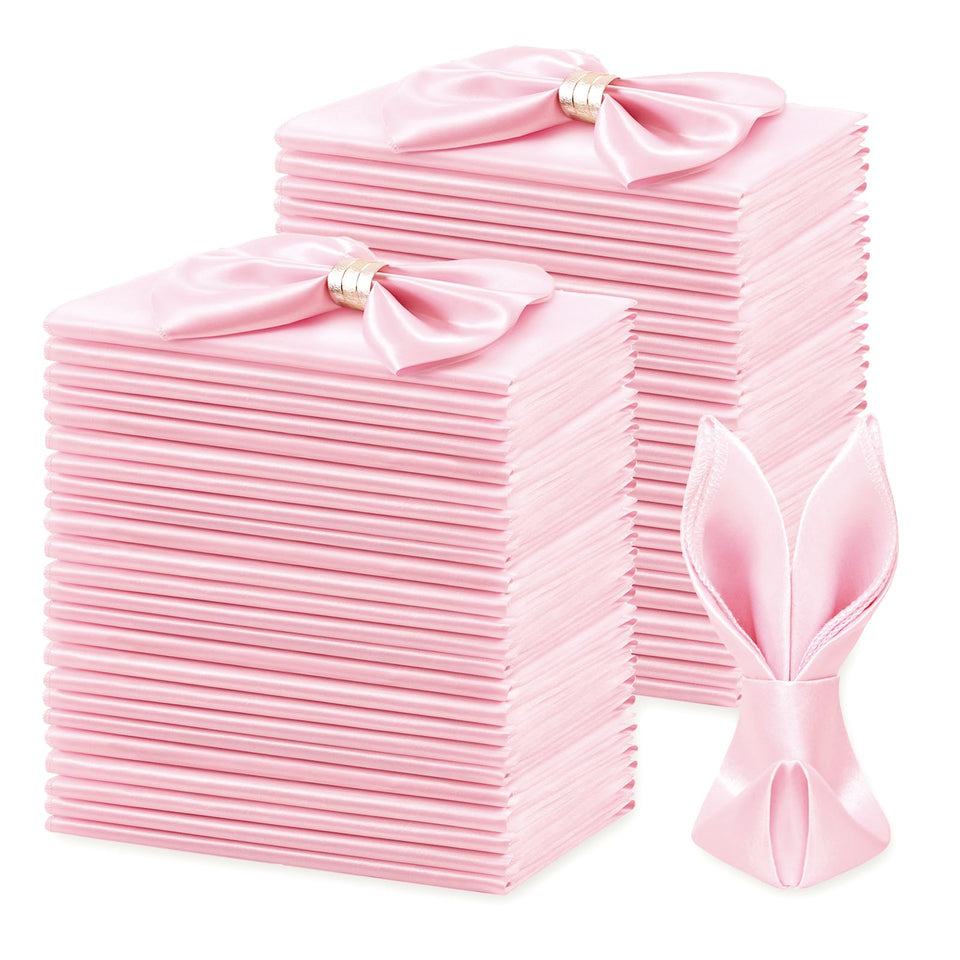 KKJIAF light pink satin napkin close-up texture for elegant table settings.