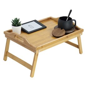 KKTONER bamboo bed tray with folding legs for easy serving in bed