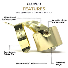 KLOVEO champagne stopper fits standard-neck bottles for Prosecco and sparkling wine.