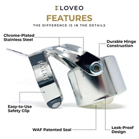 KLOVEO Italian-design stopper combines precision fit with durable materials.