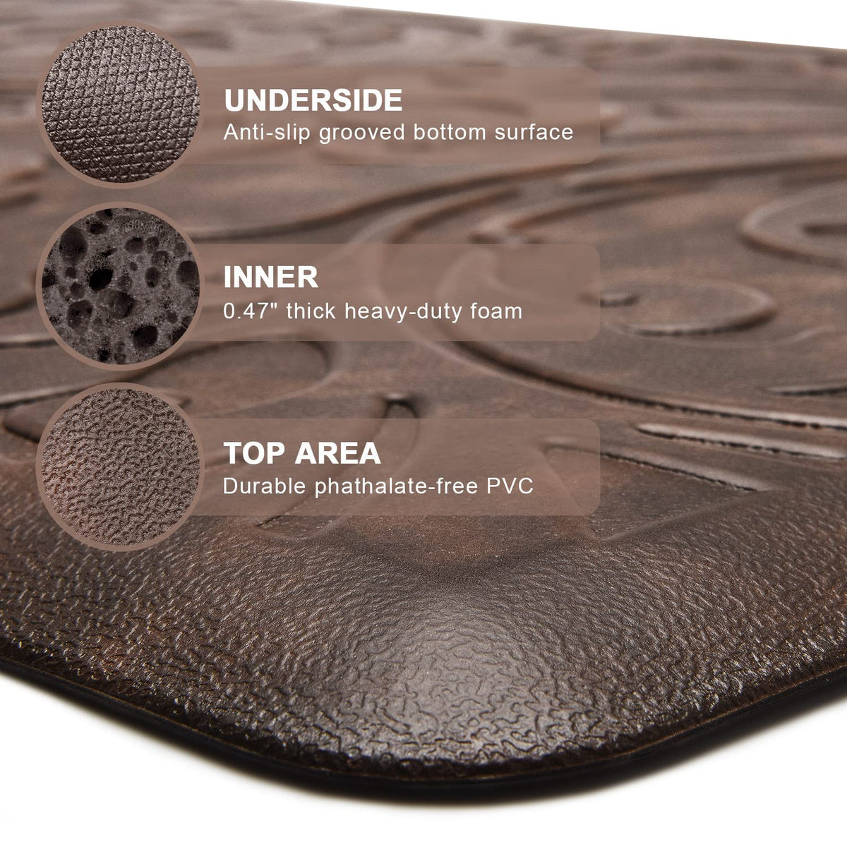 KMAT anti-slip beveled-edge mat prevents slips in busy kitchens