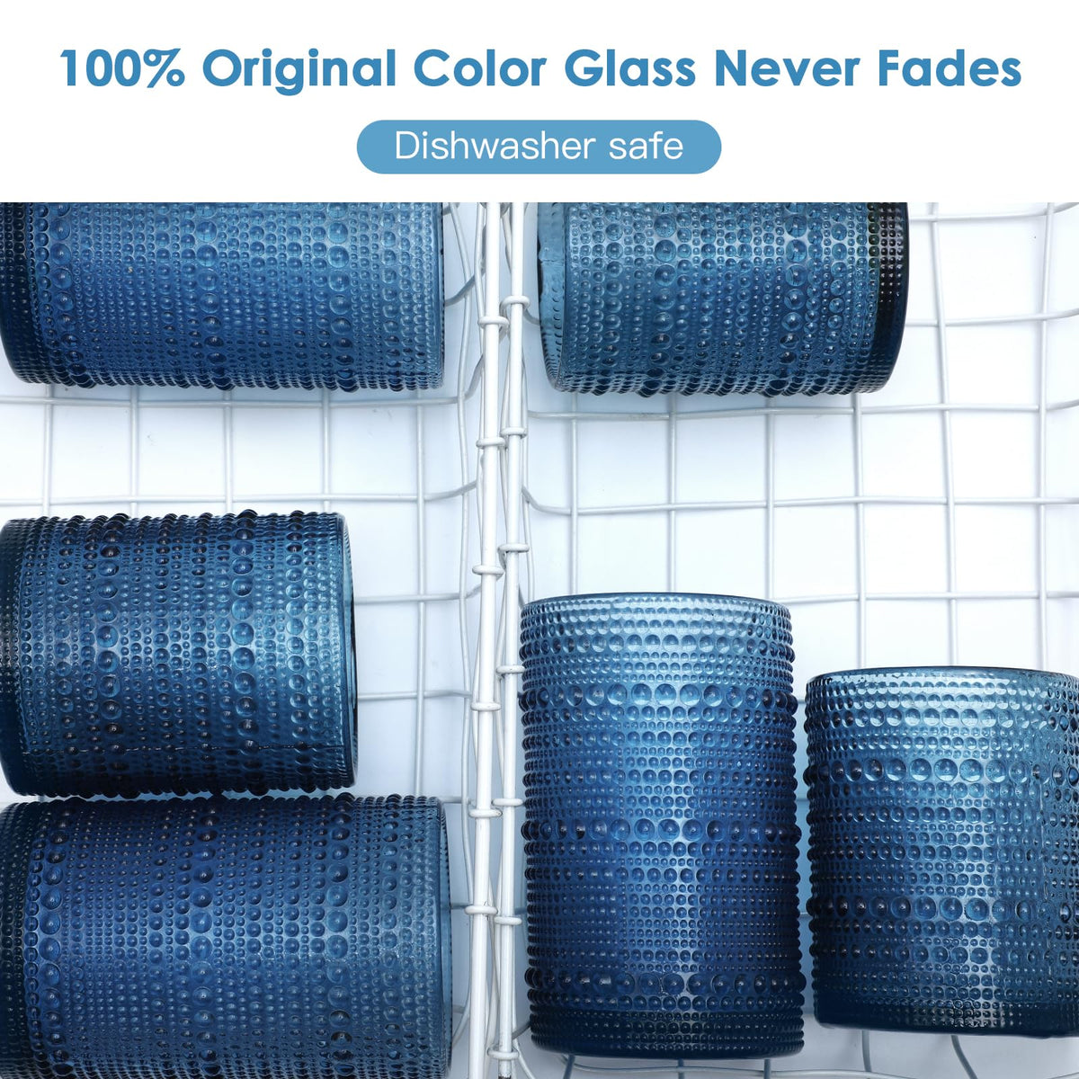 KMIGRUAN dishwasher-safe glasses maintain shine after washing.