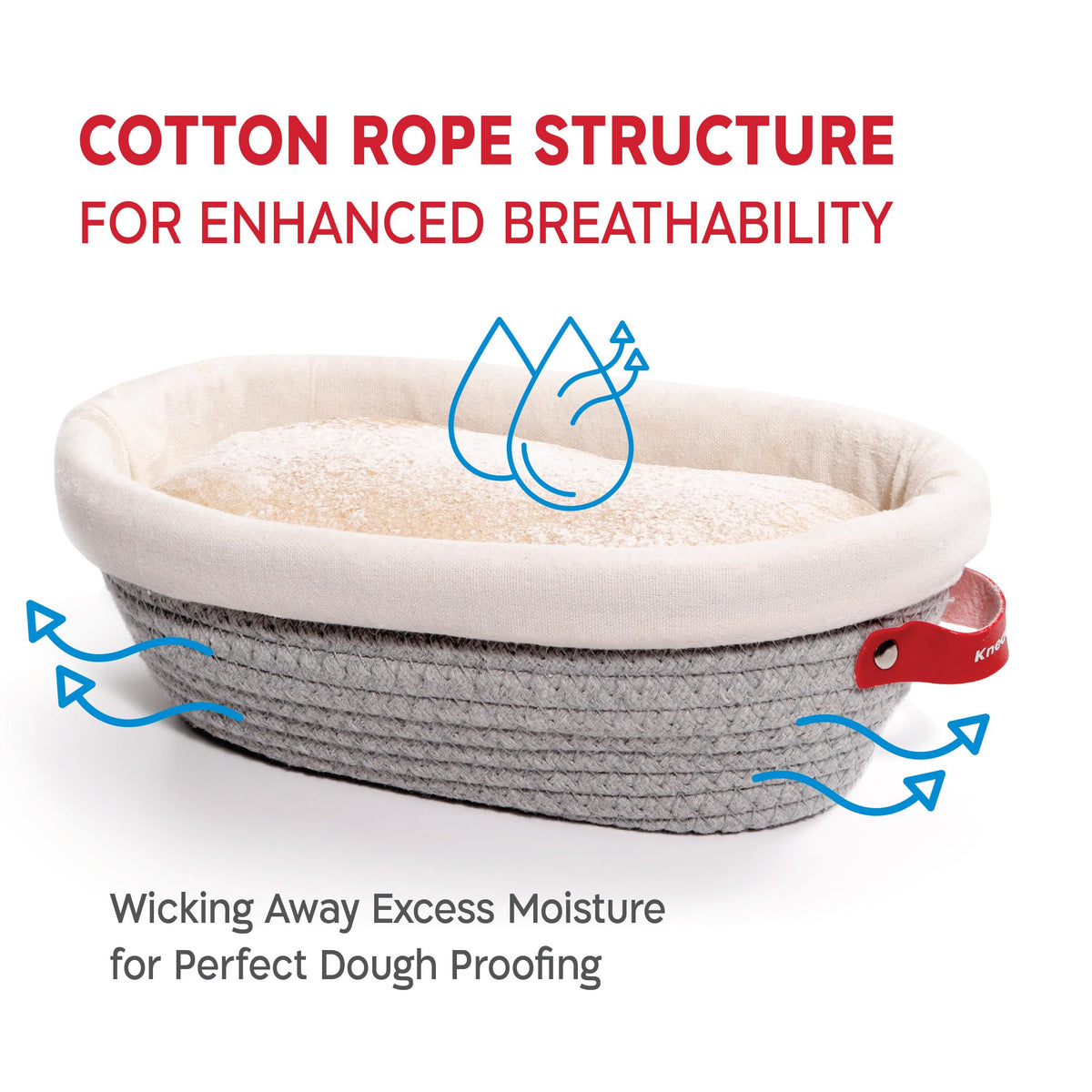 KneadAce banneton liner included for clean shaping and easy dough release.