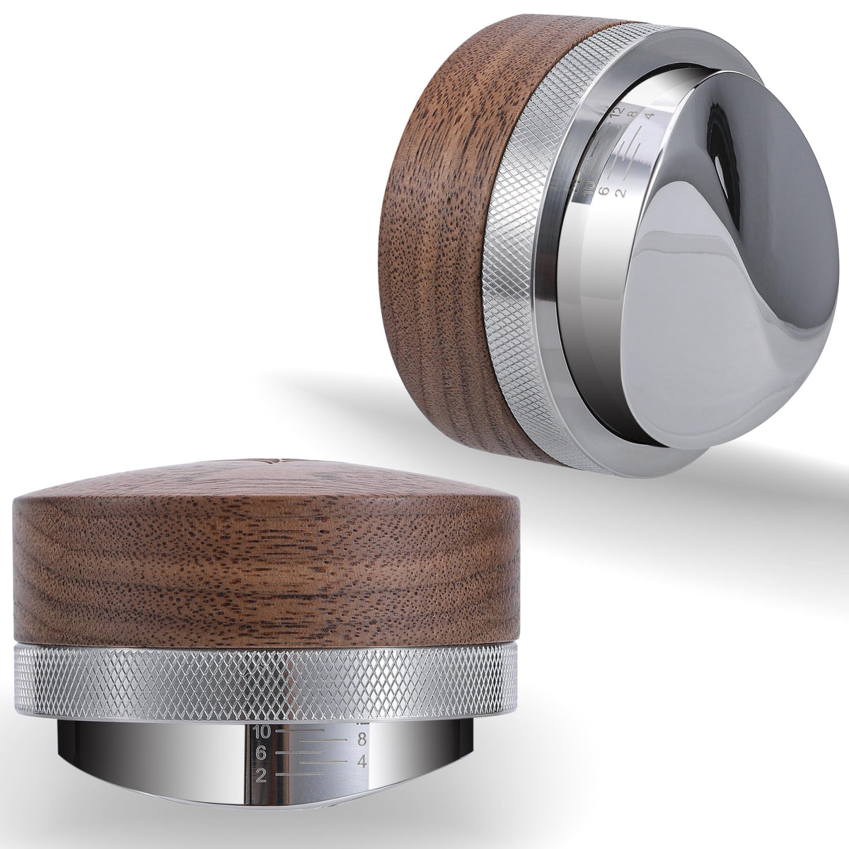 KNODOS espresso tool on a busy workstation highlighting quick leveling.