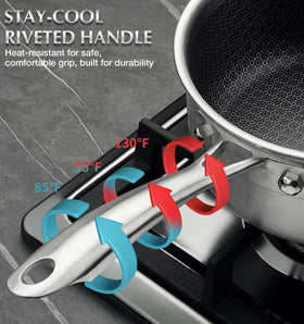 KOCH SYSTEME CS hybrid saucepan oven-safe for stovetop-to-oven meals.
