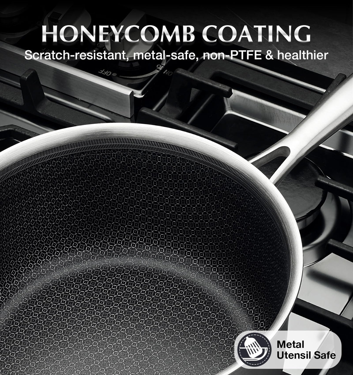 KOCH SYSTEME CS hybrid saucepan triple-layer stainless steel delivers even heat.