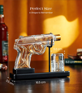 Kollea gun whiskey decanter top view highlights sleek, modern design.