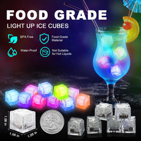 Komokeru waterproof LED ice cubes glow during a bar setup