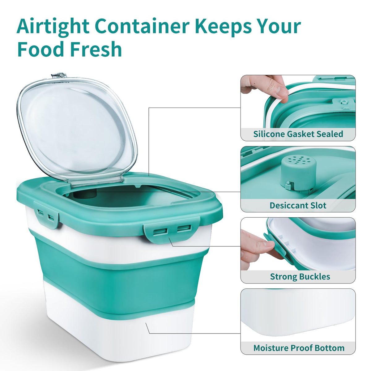 Komzon airtight lid seals moisture and freshness