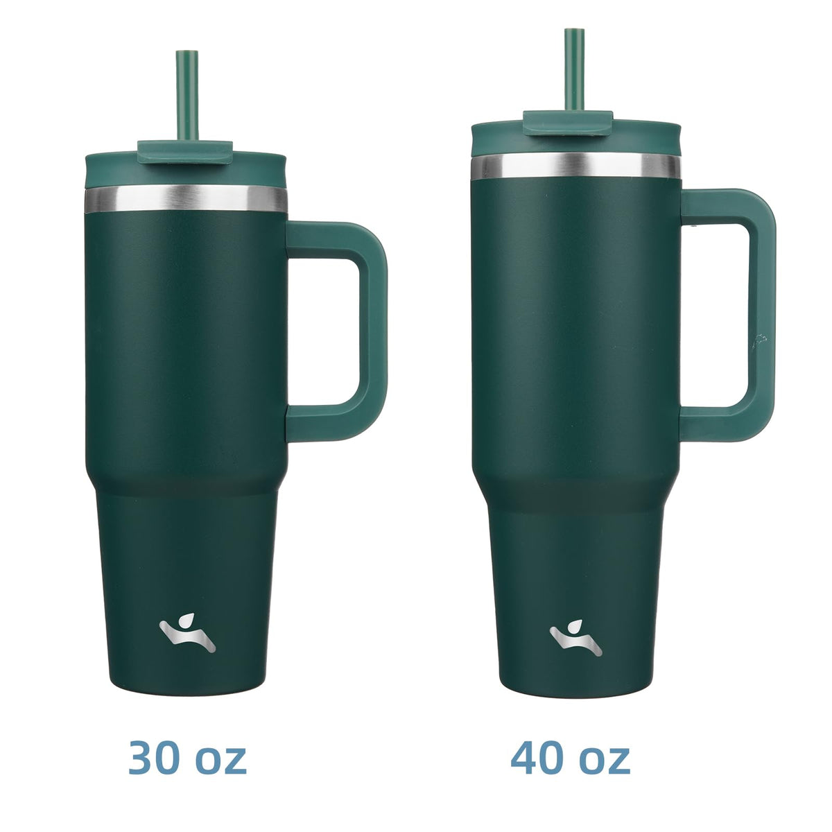 Konokyo 30oz tumbler 2-in-1 lid in dark green prevents spills while sipping