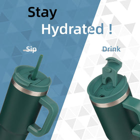 Konokyo 2-in-1 lid on the tumbler for spill-proof sipping.