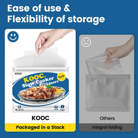 KOOC liners inside a large slow cooker enable quick cleanup.