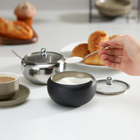 KooK sugar bowl dishwasher safe stainless steel for easy cleanup after meals