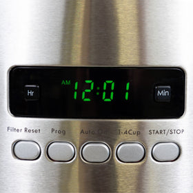 Koolatron Kenmore coffee maker programmable timer enables wake-up brewing.