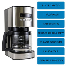 Koolatron Kenmore wide water reservoir reduces refills during busy days.