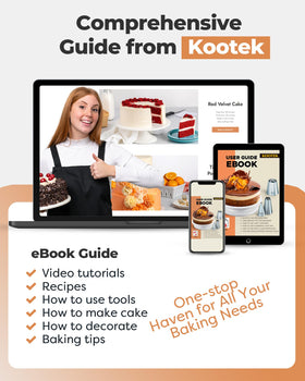 Kootek E-Book guide for advanced cake decorating techniques.