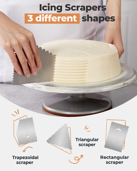 Kootek decorating combs with 12 patterns for textured cake details