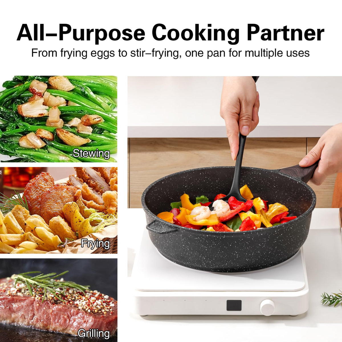 Kordisen glass lid lets you monitor cooking without lifting.