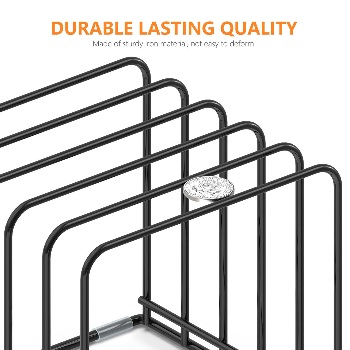 KORRTFID divided holder with five compartments fits baking sheets neatly.