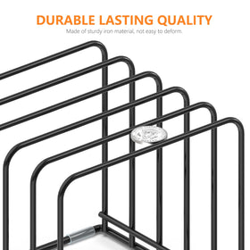 KORRTFID divided rack with five slots keeps bakeware organized.