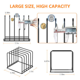 KORRTFID steel cookware holder shows tough steel build for heavy pans.