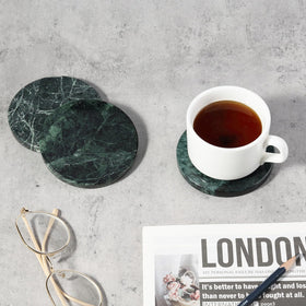 Koville marble coaster set enhances home bar and living spaces.