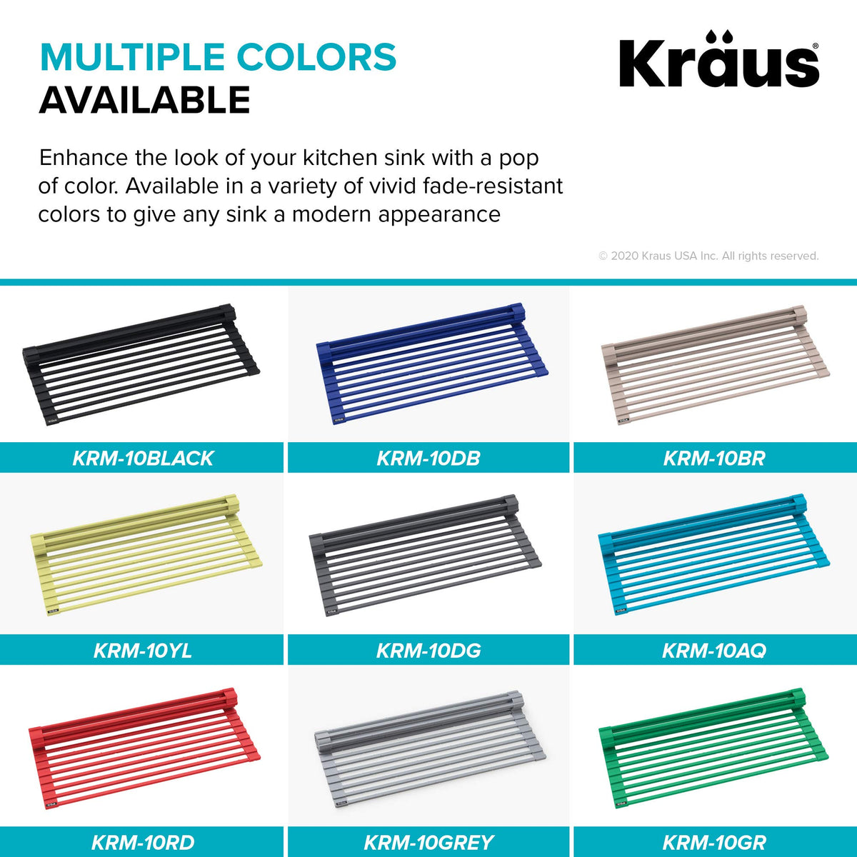 Kraus KRM-10BLACK provides versatile surface over sink for prep and cleanup.