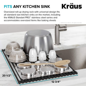 Kraus stainless steel core with silicone coating resists warping.