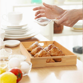 Krismax serving tray wall-hanging option for space-saving display.