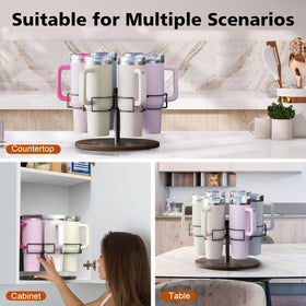 Kssiaz vintage brown display adds stylish storage for cups.