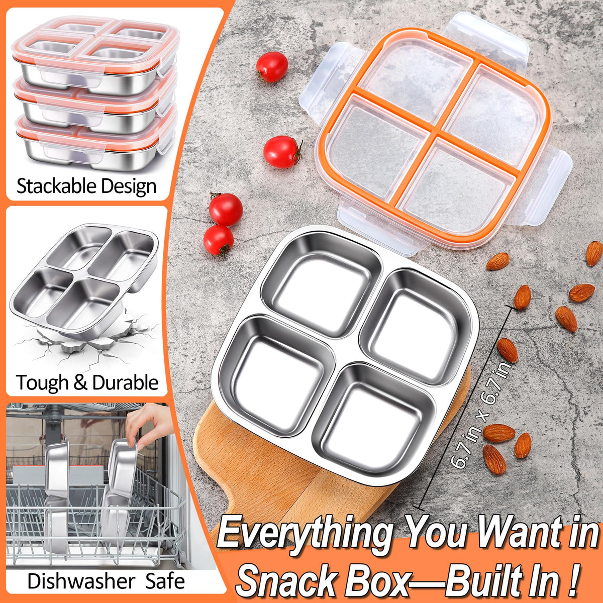 KTKUDY stainless lunch box is durable and odor-resistant for daily use.