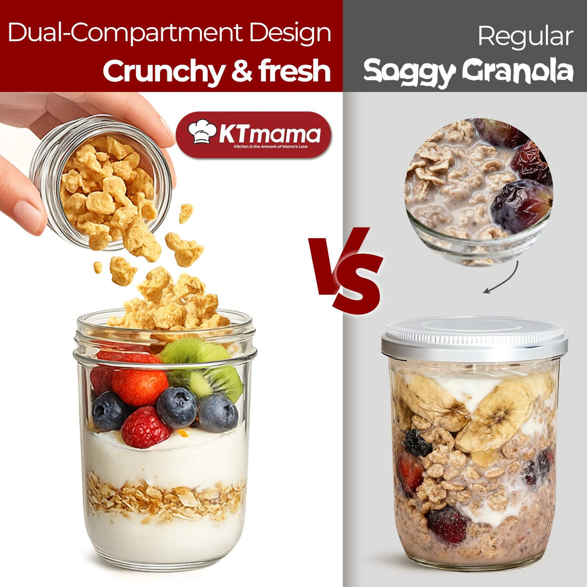 KTMAMA compact design fits easily in bags for portable meals.