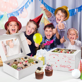 Kucoele clear window packaging presents desserts professionally at bakery or party